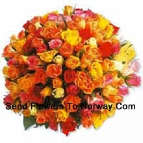 Bouquet de 101 Roses de Couleurs Mélangées
